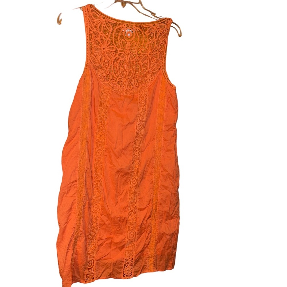 Sundance Amira orange crochet cotton sleeveless dress size M medium - Picture 2 of 5